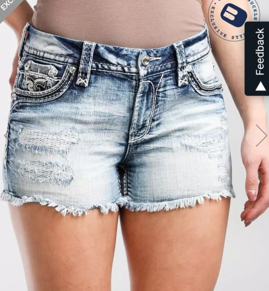 Rock Revival Dubarry Mid-rise easy stretch shorts size 29